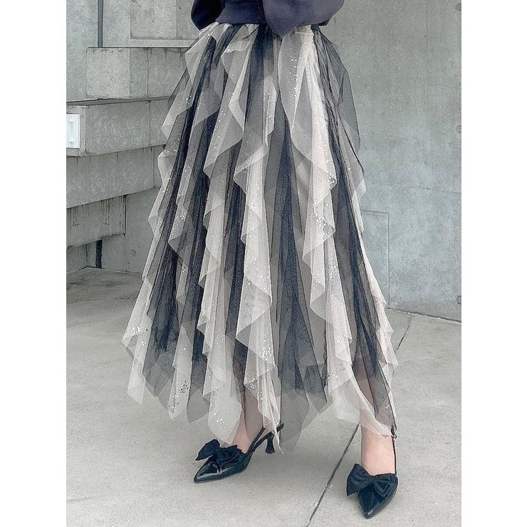 ブラック | ナナイロフリルスカート | dazzlin