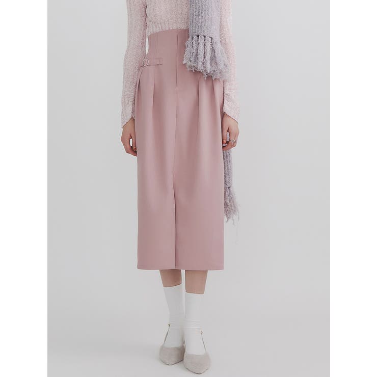 ピンク | ベルトコルセットスラックスライクスカート | dazzlin