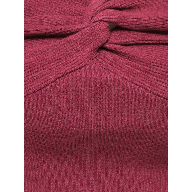 フロントツイストリボンニットトップス[品番：MKSW0060995]｜dazzlin