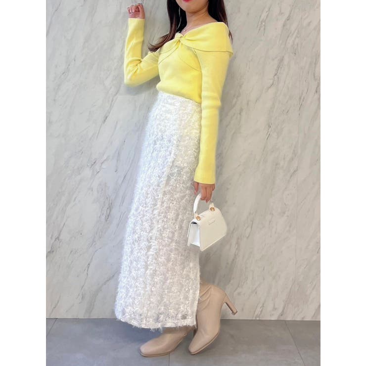 ツイストパーツニットトップス[品番：MKSW0059838]｜dazzlin