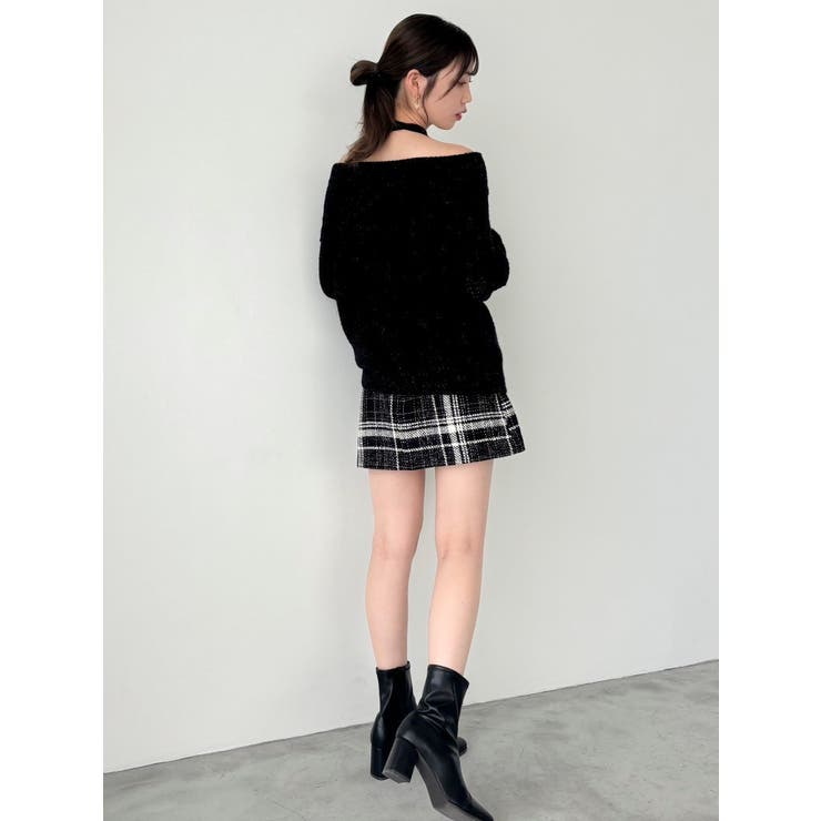 ワッフルオフショルコサージュニット | dazzlin | 詳細画像16 