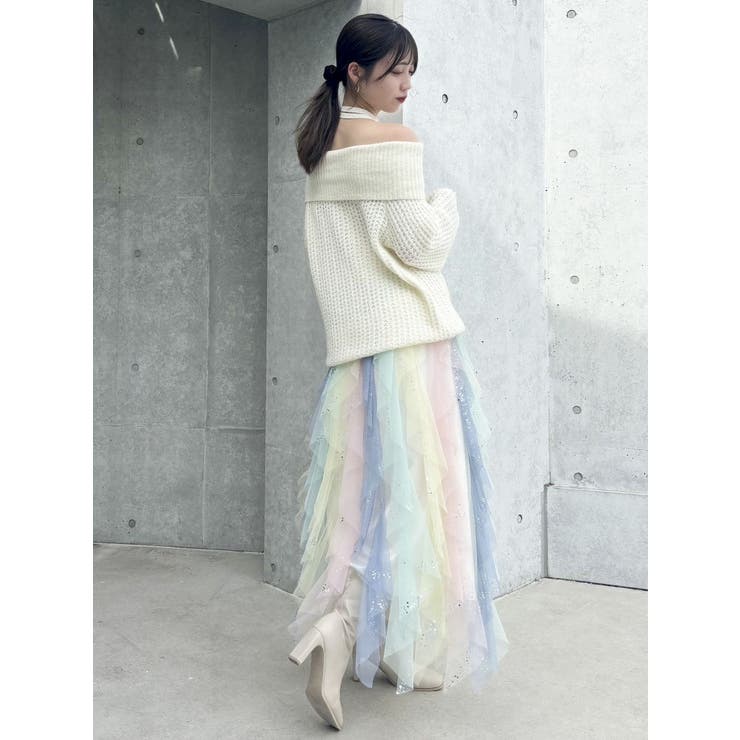 ワッフルオフショルコサージュニット | dazzlin | 詳細画像32 