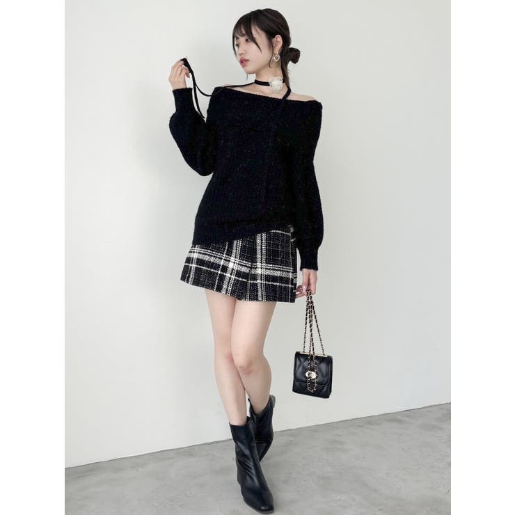 ワッフルオフショルコサージュニット | dazzlin | 詳細画像35 