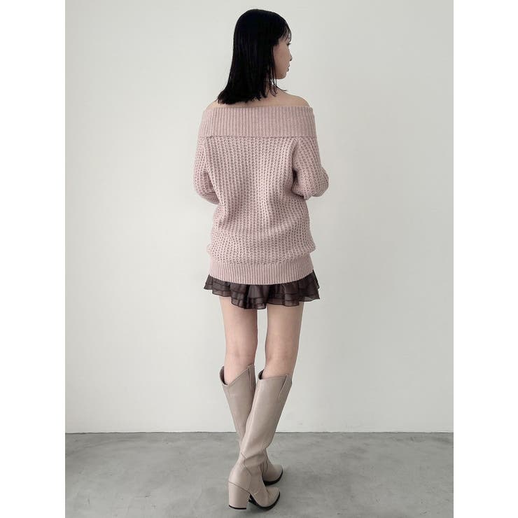 ワッフルオフショルコサージュニット | dazzlin | 詳細画像42 