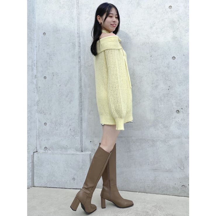 ワッフルオフショルコサージュニット | dazzlin | 詳細画像46 