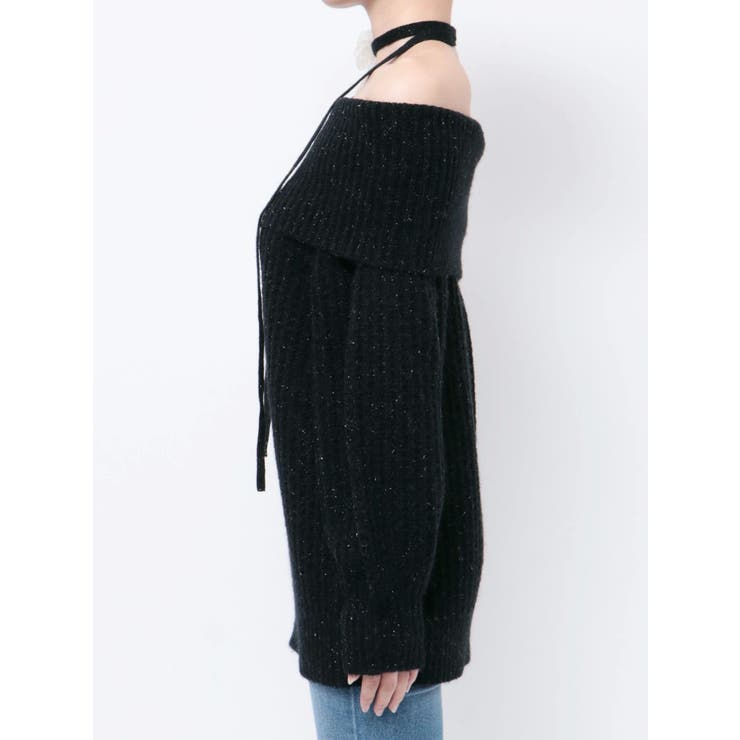 ワッフルオフショルコサージュニット | dazzlin | 詳細画像48 