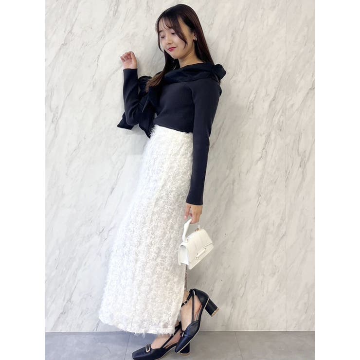 dazzlin  ビックリボンオフショルニットプルオーバー  ピンク dazzlin ビックリボンオフショルニットプルオーバー ピンク