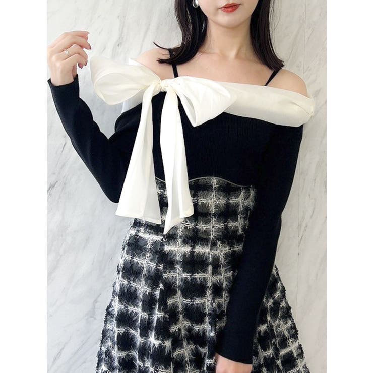 dazzlin ビックリボンオフショルニットプルオーバー ビックリボンオフショルニットプルオーバー[品番：MKSW0060754