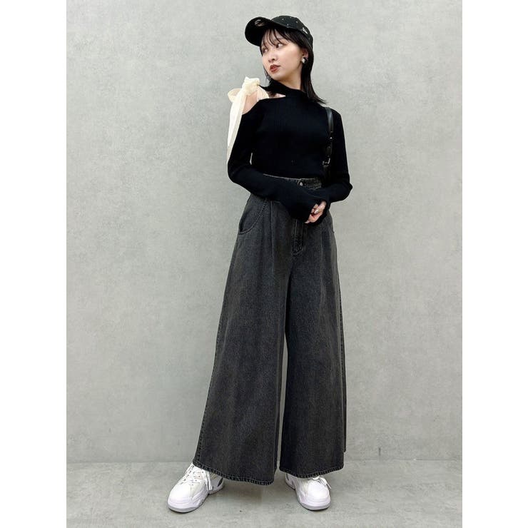 ワンショルリボンニットトップス[品番：MKSW0060490]｜dazzlin