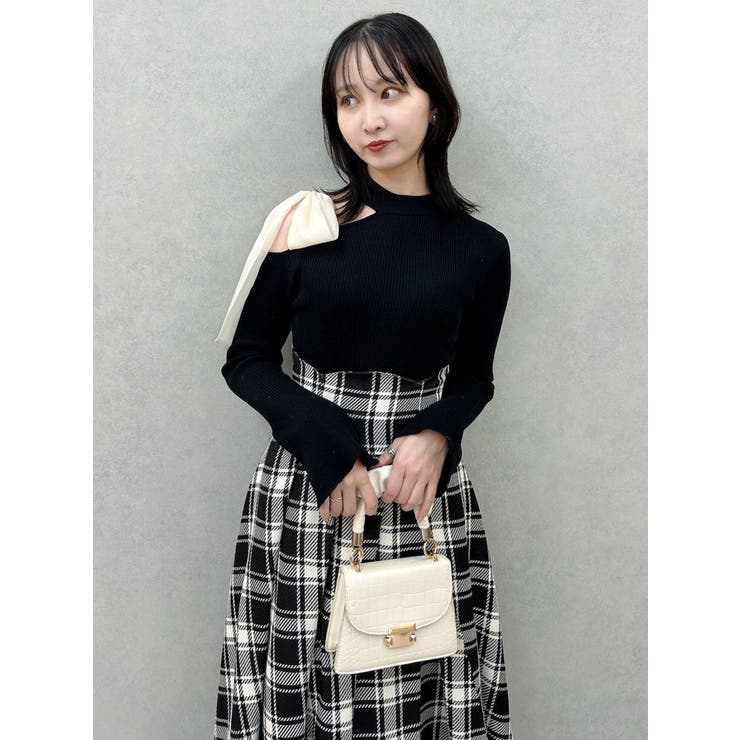 100％本物 ワンショルリボンニットトップス[品番：MKSW0060490]｜dazzlin トップス