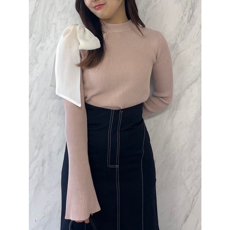 【新品　タグ付き】　 dazzlin ワンショルリボンニット ダズリン dazzlin ワンショルリボンニットトップス （ブラック