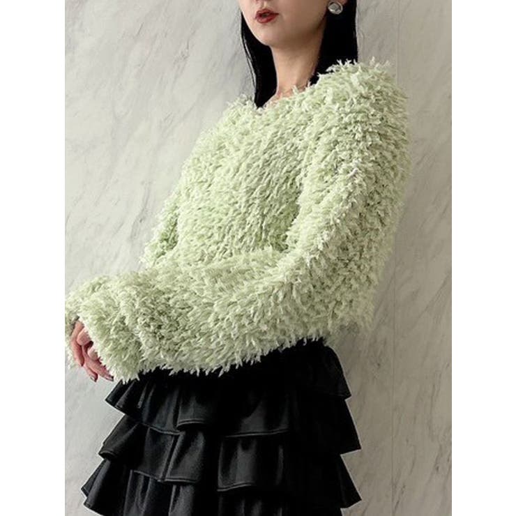 グリーン | プードルボリュームカットソー | dazzlin