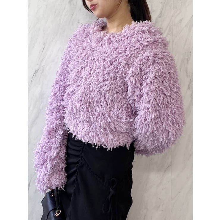 パープル | プードルボリュームカットソー | dazzlin