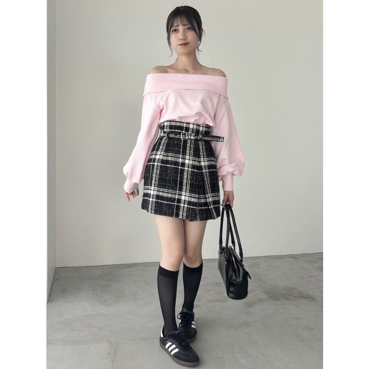 デコルテオープンスウェットトップス | dazzlin | 詳細画像10 