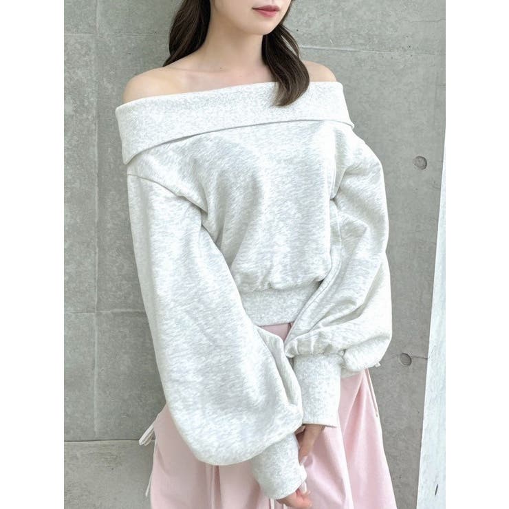 デコルテオープンスウェットトップス | dazzlin | 詳細画像13 