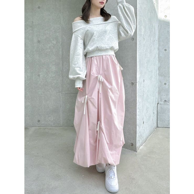 デコルテオープンスウェットトップス | dazzlin | 詳細画像17 