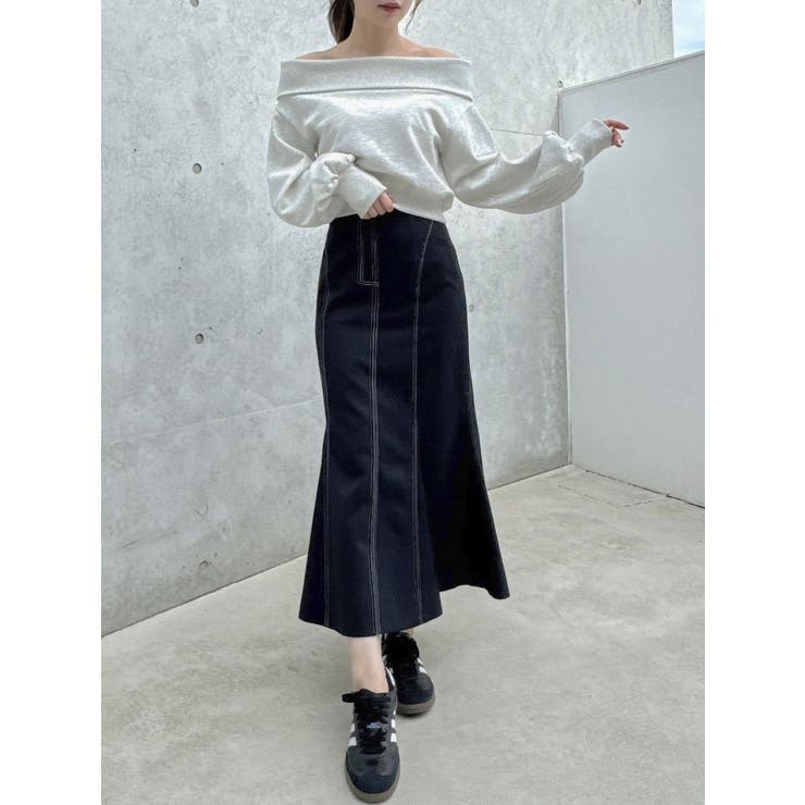 デコルテオープンスウェットトップス | dazzlin | 詳細画像23 