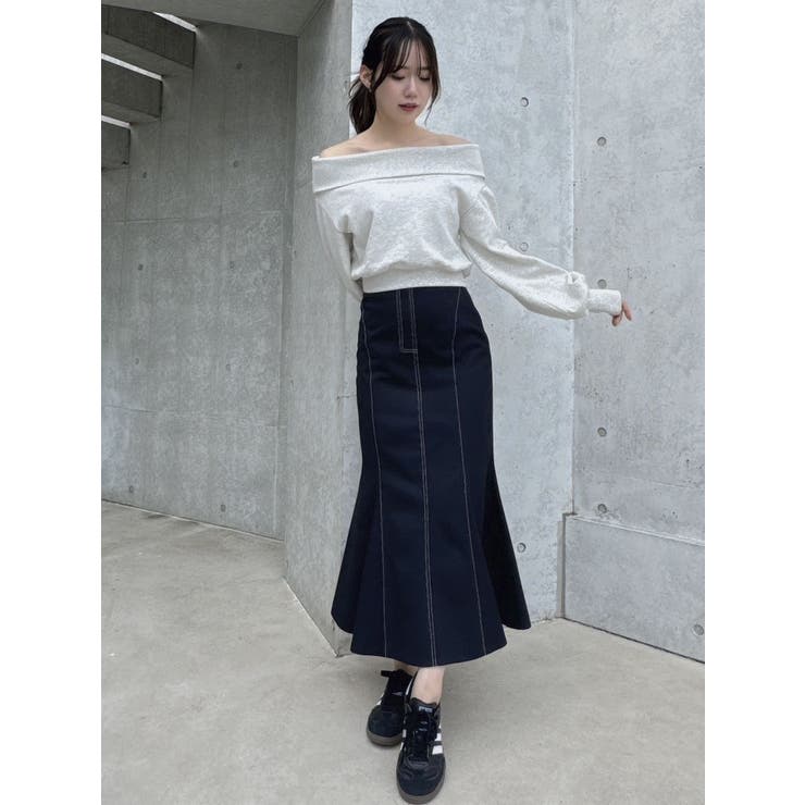 デコルテオープンスウェットトップス | dazzlin | 詳細画像25 