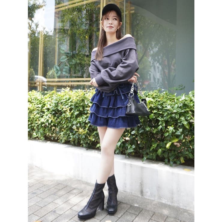 デコルテオープンスウェットトップス | dazzlin | 詳細画像33 