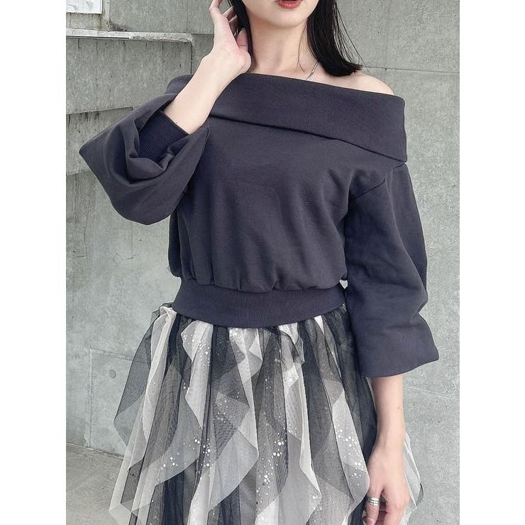 デコルテオープンスウェットトップス | dazzlin | 詳細画像38 