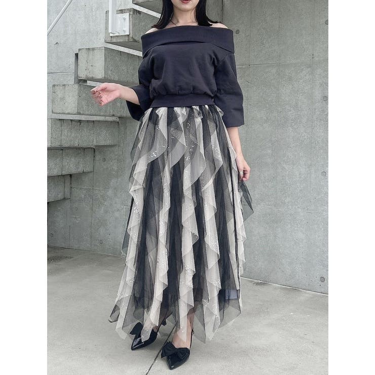 デコルテオープンスウェットトップス | dazzlin | 詳細画像39 