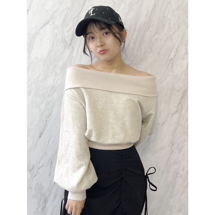 デコルテオープンスウェットトップス | dazzlin | 詳細画像43 