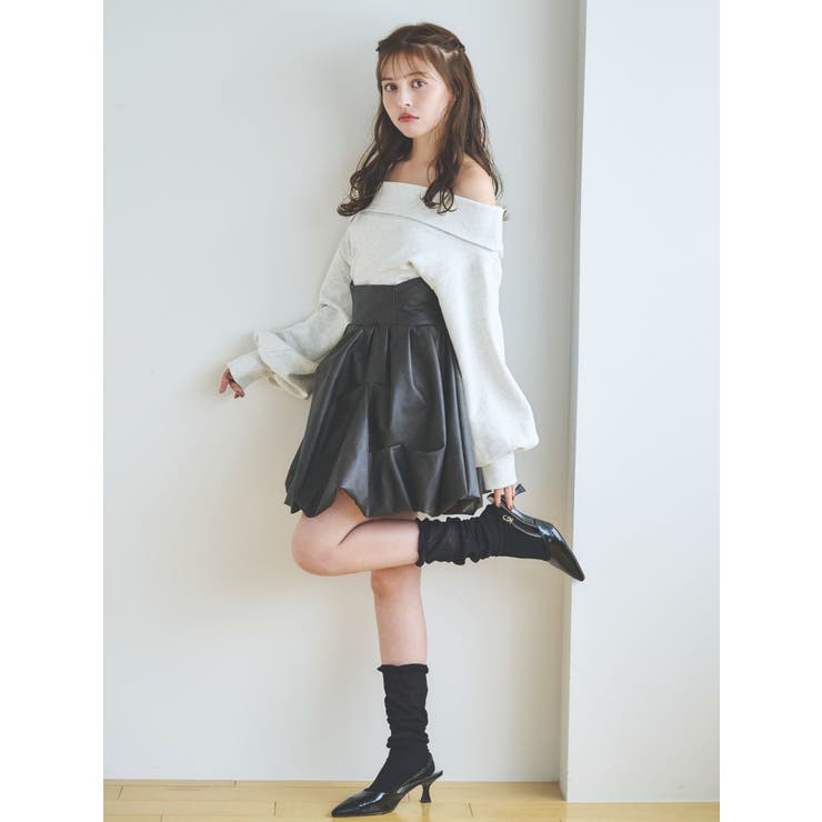 デコルテオープンスウェットトップス | dazzlin | 詳細画像5 