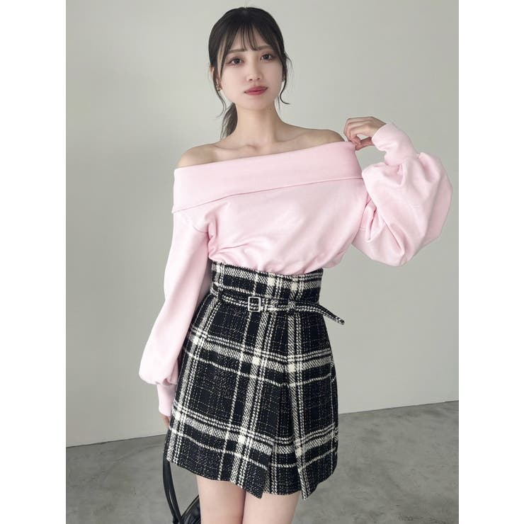 デコルテオープンスウェットトップス | dazzlin | 詳細画像6 