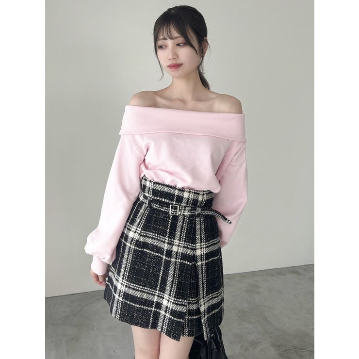 デコルテオープンスウェットトップス | dazzlin | 詳細画像7 