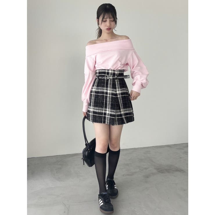 デコルテオープンスウェットトップス | dazzlin | 詳細画像9 