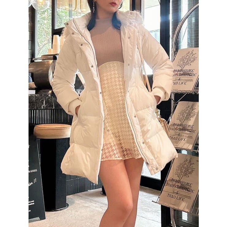 axes femme｜裾レースロングダウンコート | Rakuten Fashion