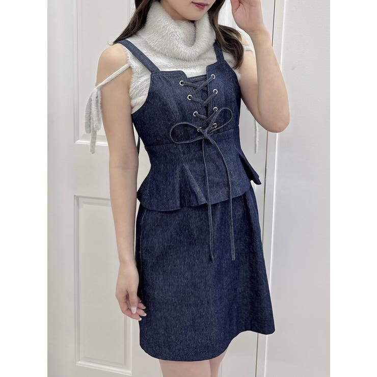 m6844【新品タグ付き】LIZLISA ミニワンピース レースアップ