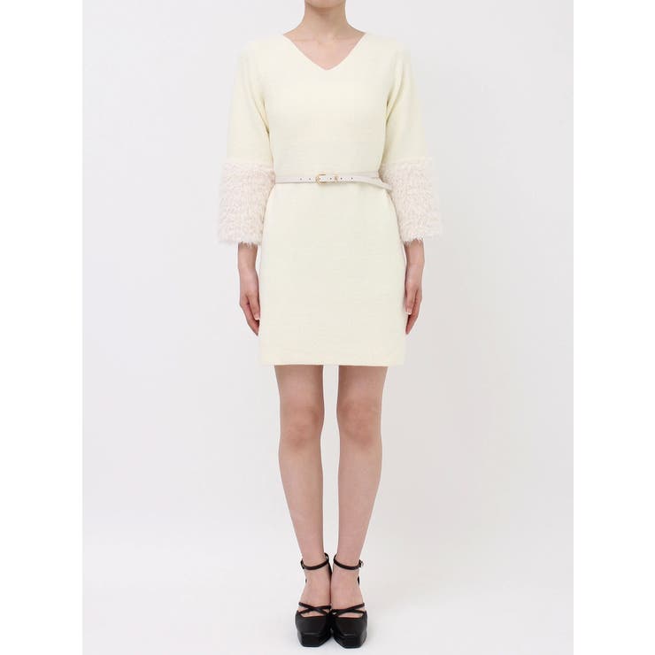 ボリュームファースリーブビットミニワンピース | dazzlin | 詳細画像34 