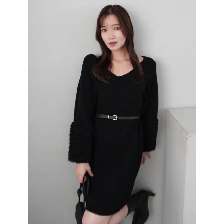 ボリュームファースリーブビットミニワンピース | dazzlin | 詳細画像5 