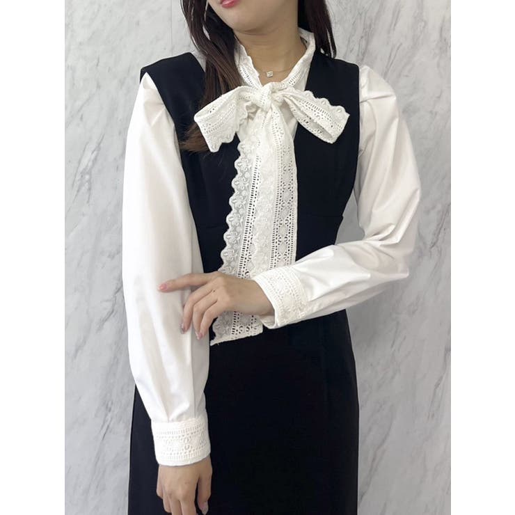 【森香澄コラボ】ディープネックレイヤードワンピース | dazzlin | 詳細画像10 