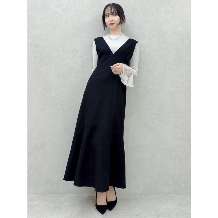 【森香澄コラボ】ディープネックレイヤードワンピース | dazzlin | 詳細画像12 