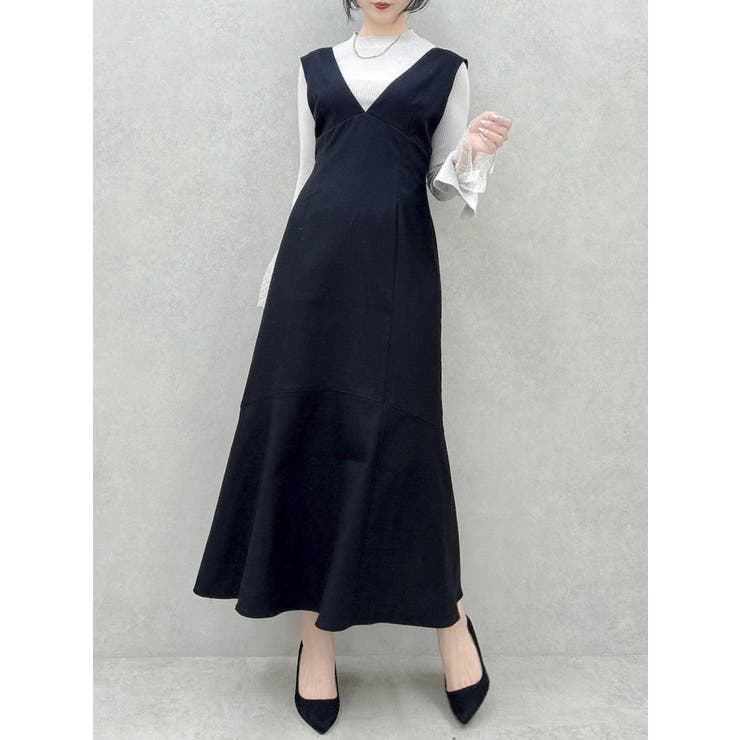 【森香澄コラボ】ディープネックレイヤードワンピース | dazzlin | 詳細画像13 