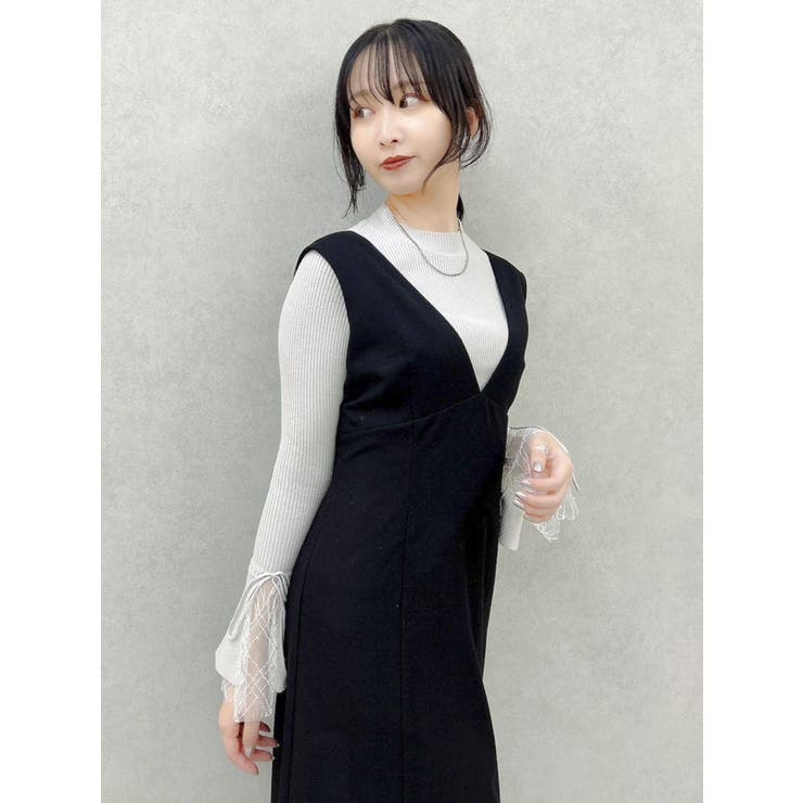 【森香澄コラボ】ディープネックレイヤードワンピース | dazzlin | 詳細画像16 