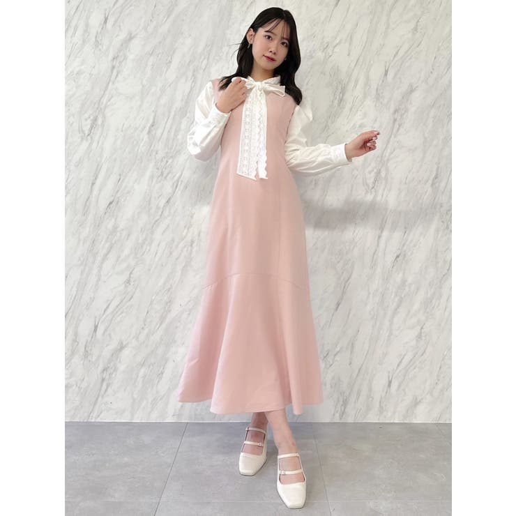 【森香澄コラボ】ディープネックレイヤードワンピース | dazzlin | 詳細画像18 