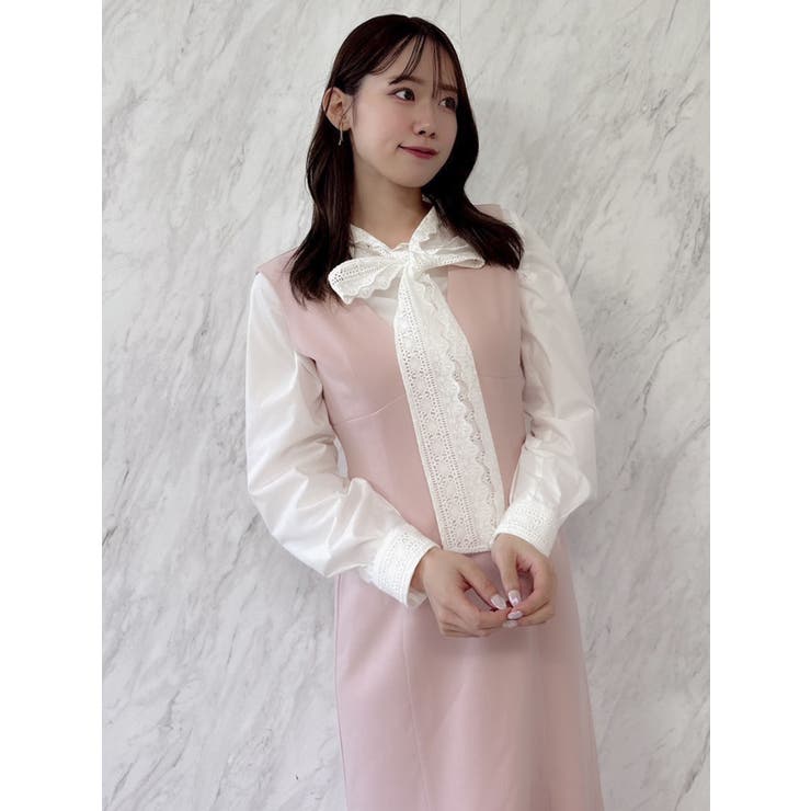 【森香澄コラボ】ディープネックレイヤードワンピース | dazzlin | 詳細画像23 