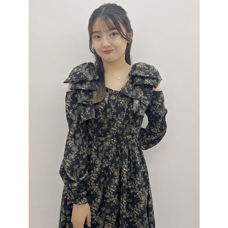 リボンショルダーアシンメトリーワンピース | dazzlin | 詳細画像16 