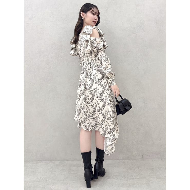 リボンショルダーアシンメトリーワンピース | dazzlin | 詳細画像28 