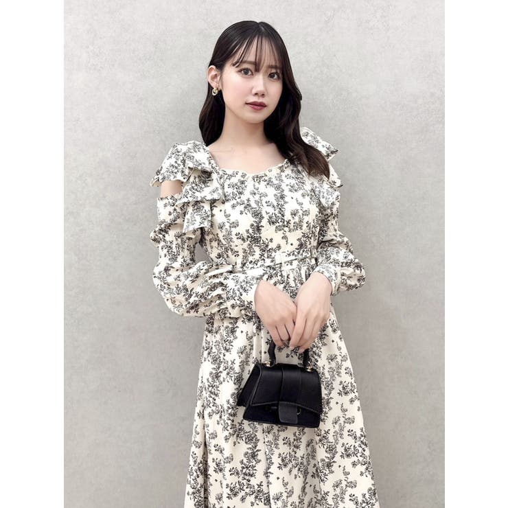 リボンショルダーアシンメトリーワンピース | dazzlin | 詳細画像31 