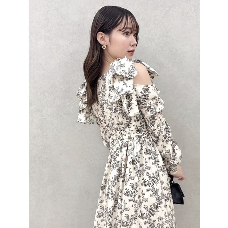 リボンショルダーアシンメトリーワンピース | dazzlin | 詳細画像33 