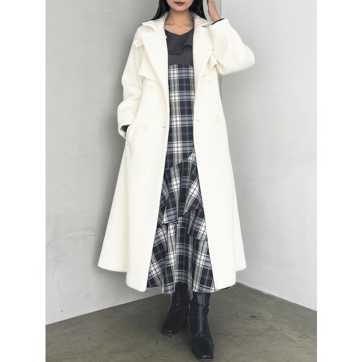 B01149 dazzlin ダズリン　ウールワンピース　コート アシメマーメイドコルセットワンピース[品番：MKSW0061109