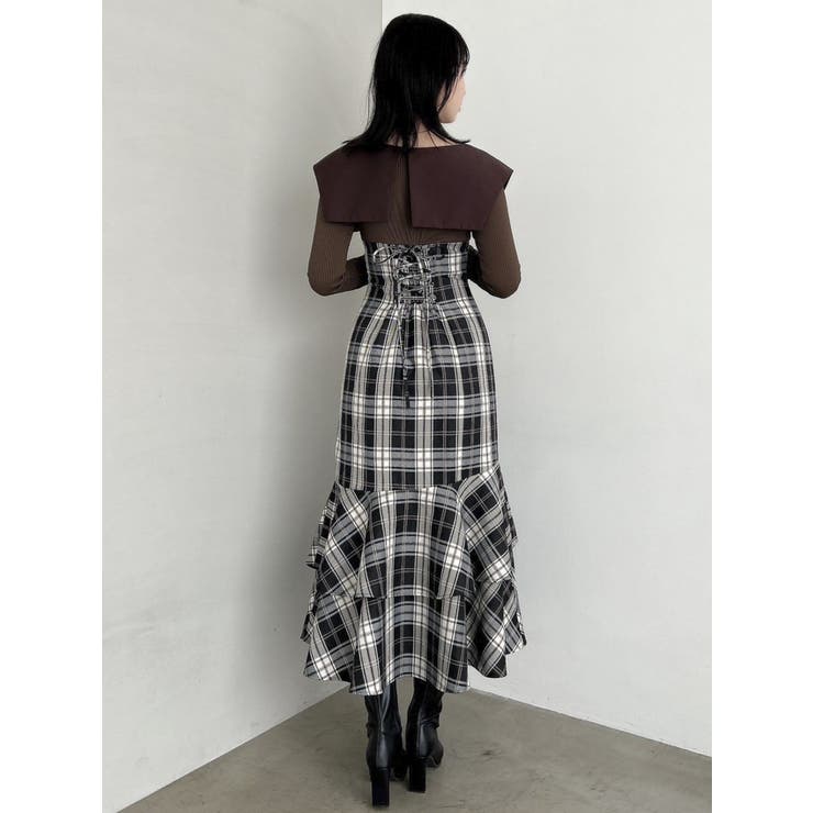 dazzlin ダズリン　アシメマーメイドコルセットワンピース　黒ブラック　XS dazzlin ワンピース アシメマーメイドコルセットワンピース