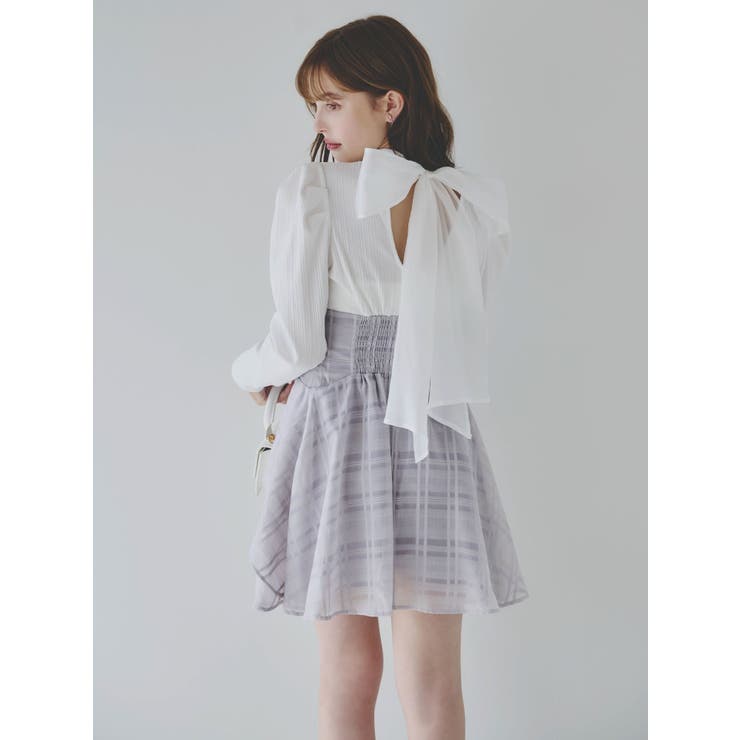 セール】バックリボンパワショルミニコルセットワンピース