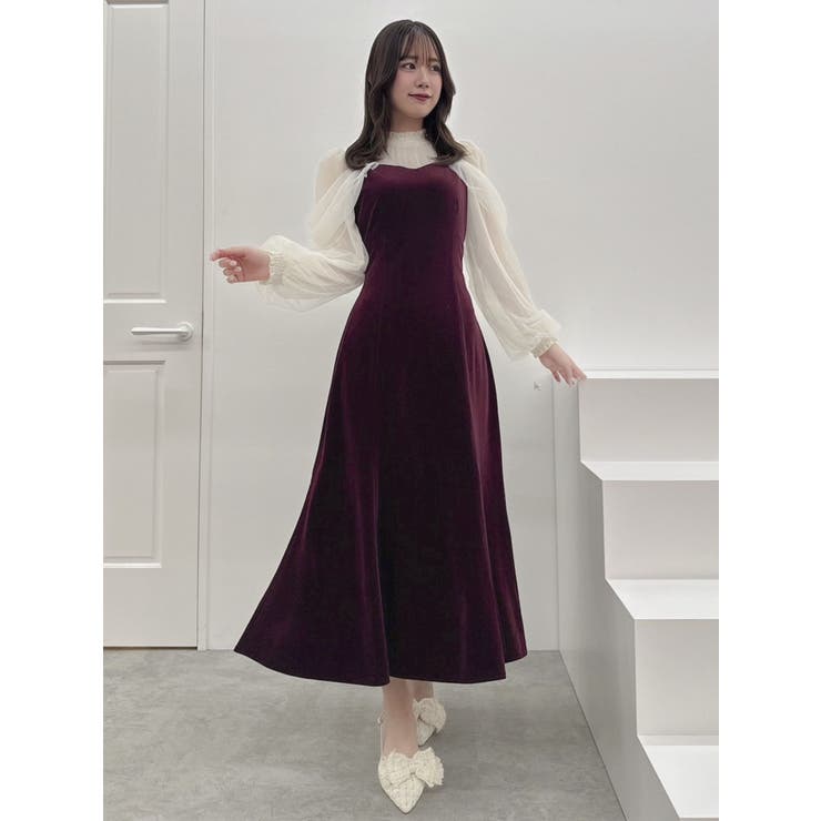 dazzlin（ダズリン）の「シアーベールセミフレアワンピース