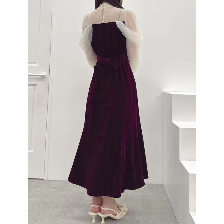 シアーベールセミフレアワンピース[品番：MKSW0060758]｜dazzlin