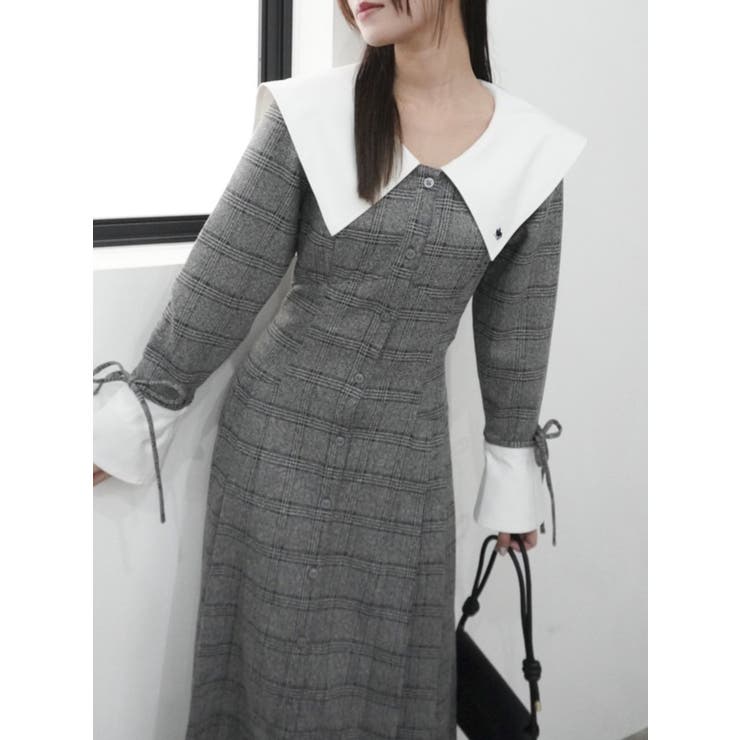 POLO BCS コラボ】ビッグカラーサイドプリーツワンピース[品番 POLO BCS コラボ】ビッグカラーサイドプリーツワンピース[品番
